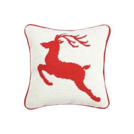 PUESTA EN ESCENA 12 x 12 in. Reindeer Needlepoint Pillow 1846042